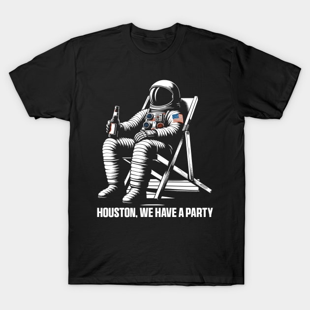 Party Astronaut Deckchair Novelty Funny Space T-Shirt by KsuAnn